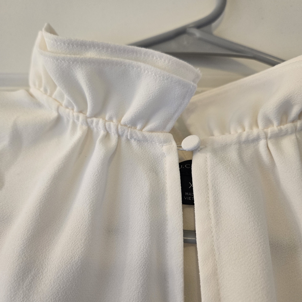 J. Crew Cream Ruffle Blouse - Picture 3 of 6